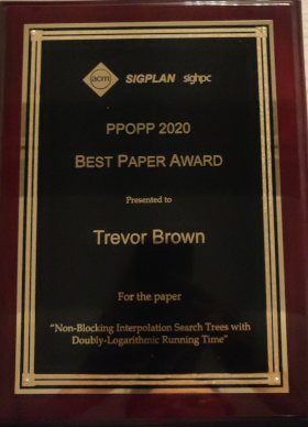 PPoPP'20 best paper award plaque